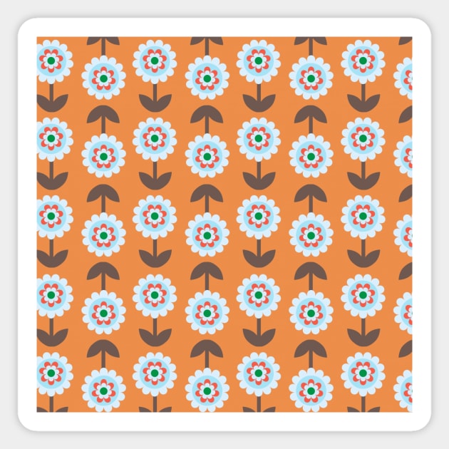 Orange Floral Pattern Sticker by FloralPatterns